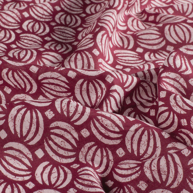 Voile fabric Abstract Red