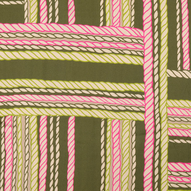 Viscose Satin fabrik Geometrische Olivgrün