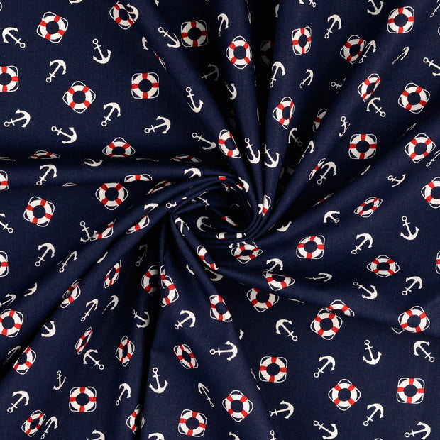  tela Azul marino estampado 