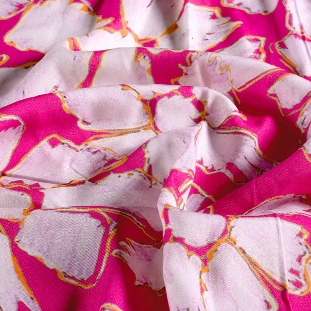 Viscose Poplin fabric Abstract Fuchsia