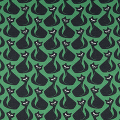 printed Cats Green