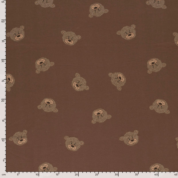 French Terry fabric Bears Brique