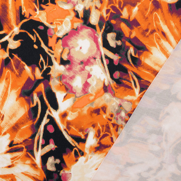 Viscose Satin fabrik Bronze digital bedruckt 