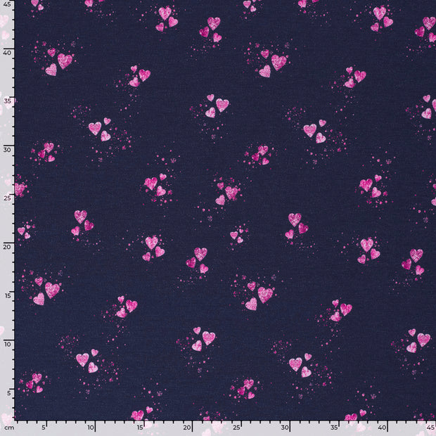 French Terry fabric Hearts 