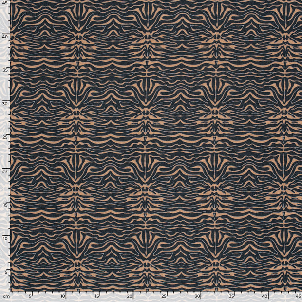 Viscose Nylon Ottoman fabric Abstract Dark Grey