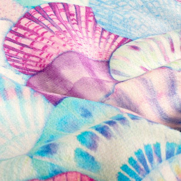 Badhanddoek stof Schelpen Babyblauw