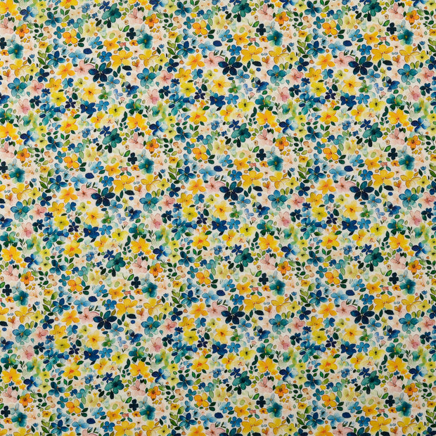 Voile fabrik Blumen Mehrfarbig