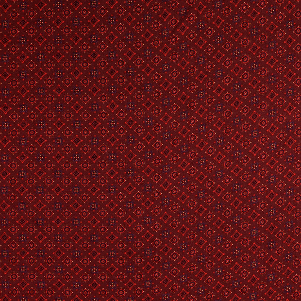 Viscose Twill fabrik Geometrisch Bordeauxrot