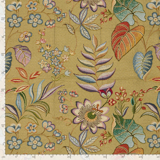 Gobelin tissu fleurs Beige