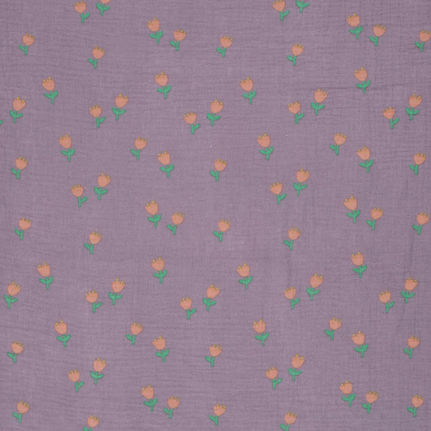 Double gaze tissu Lilas mat 