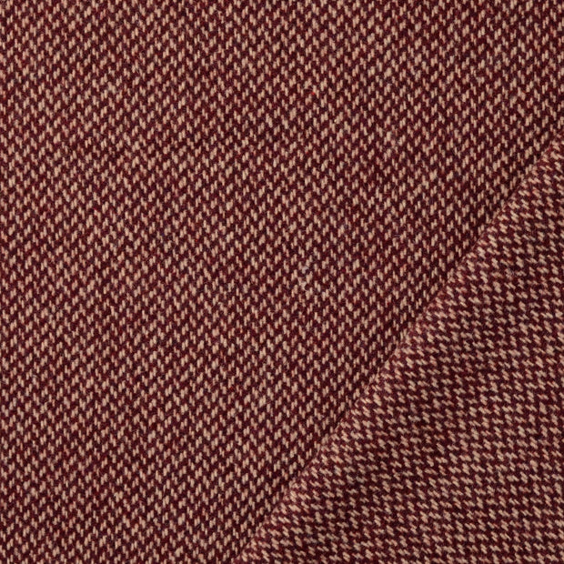 Wool Boucle fabric Bordeaux yarn dyed 