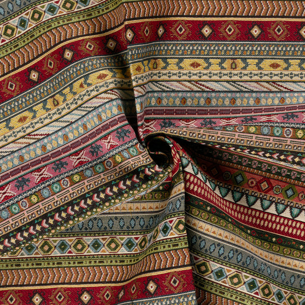 Gobelin stof Donker rood jacquard 