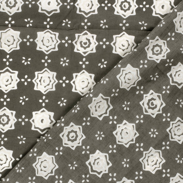 Voile stof Abstract bedrukt 