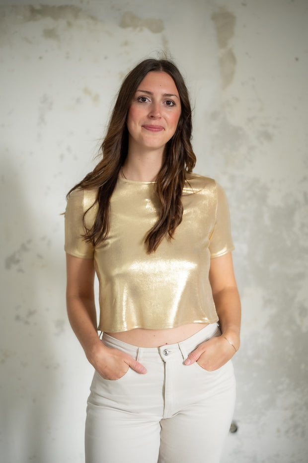 Polyester Jersey fabrik Uni Gold