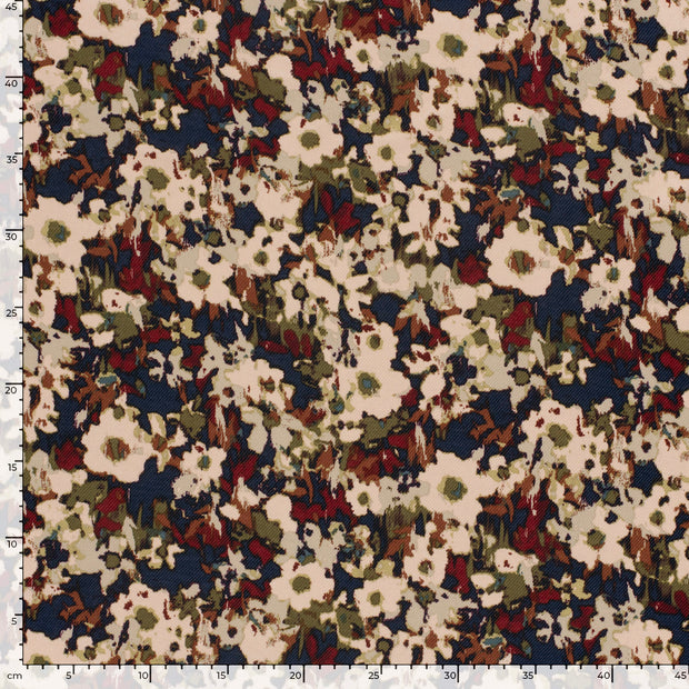 Viscose Nylon Jersey fabric Leopards Brique