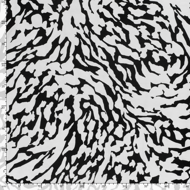 Viscose Vortex Jersey tissu Abstrait Noir