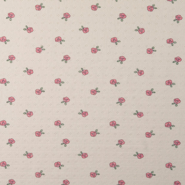 Knitted tela Flores Rosa