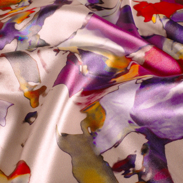 Satin tissu Abstrait Rose