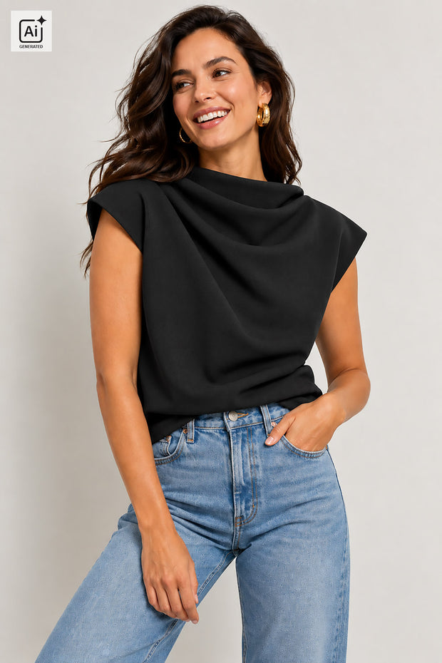 Punta di Roma fabric Unicolour Black