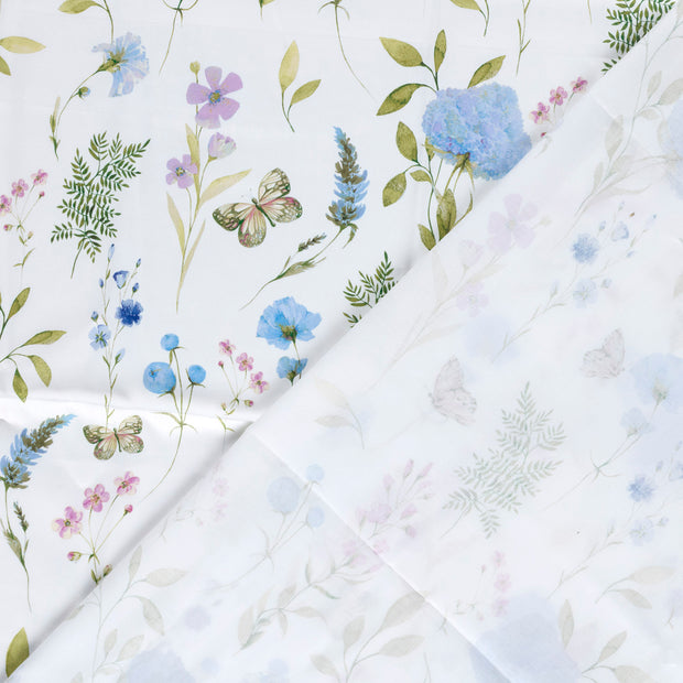 Cotton Satin fabric Flowers digital printed 