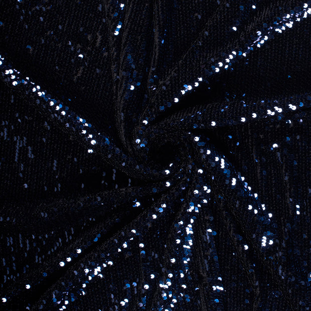 Velvet fabric Navy Sequins 