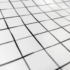 Coated Tablecloth printed Checks Off White