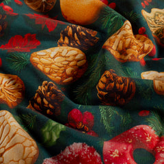 French Terry printed Christmas Black