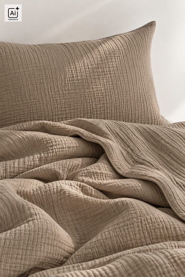 Musselin extra breit fabrik Uni Beige