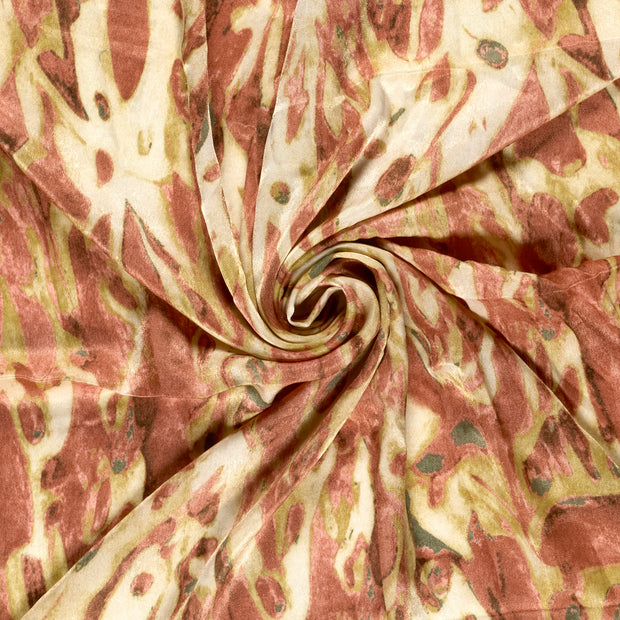 Satin Velvet tela Beis estampado 
