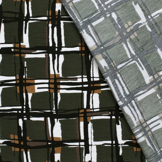 Viscose Nylon Crepe fabric Checks printed 