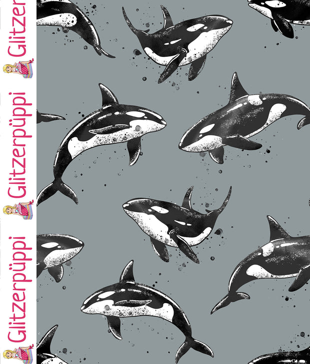 French Terry fabric Fish Grey
