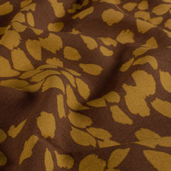 Viscose Nylon Crepe bedrukt Bloemen Oker