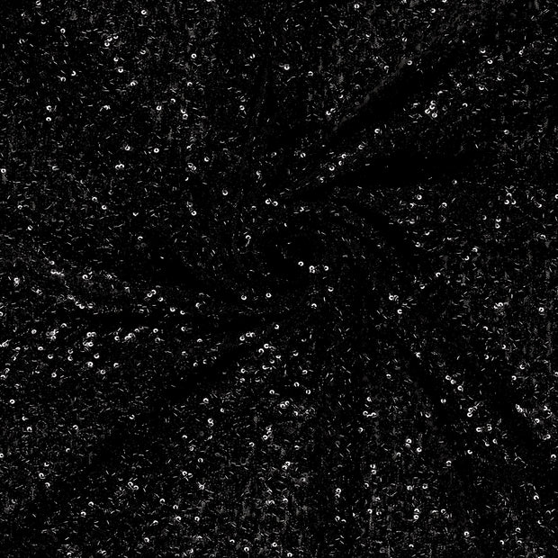 Mesh fabric Black Sequins 