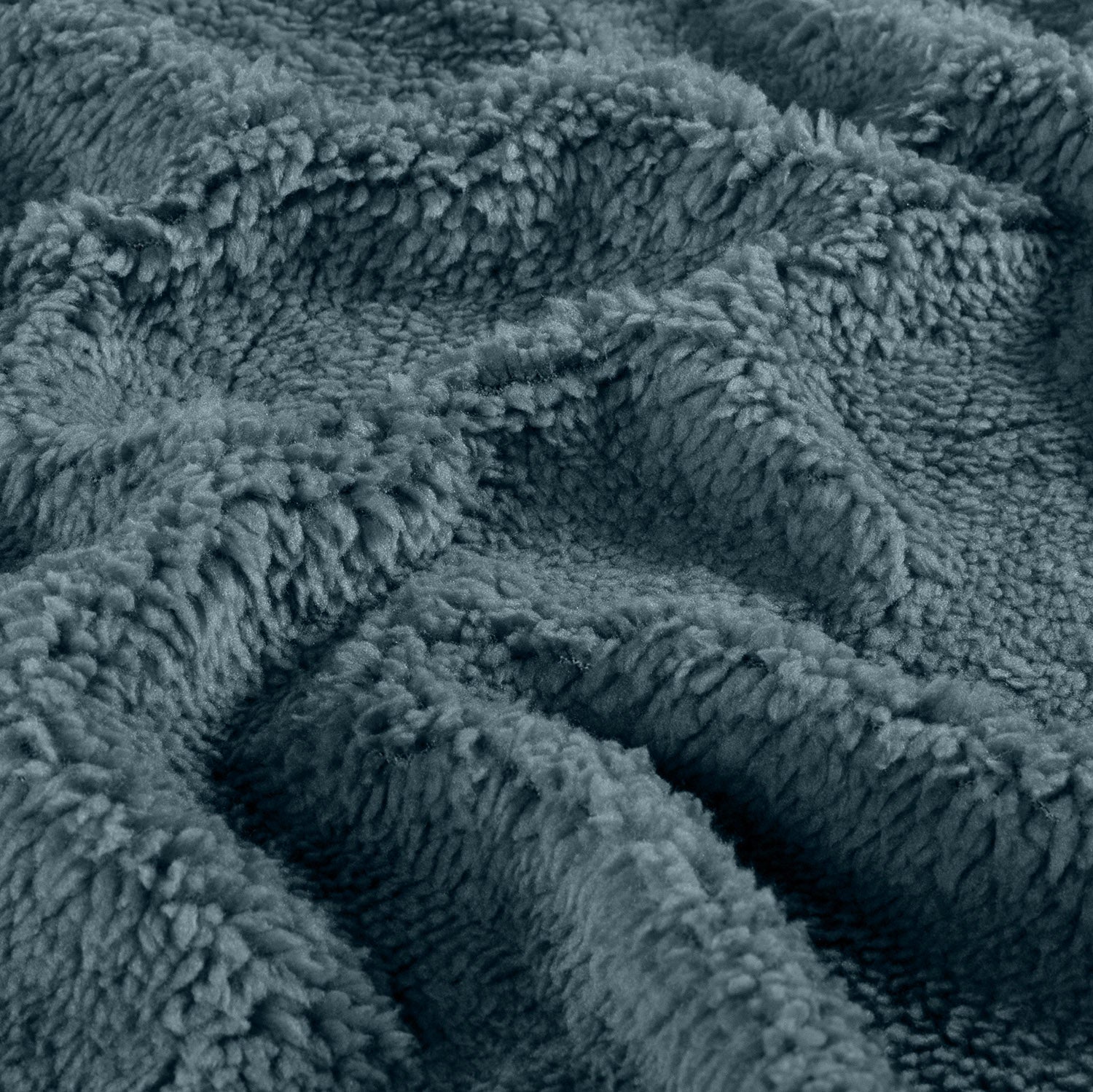 Sherpa Fleece fabric Unicolour Steel Blue | Wholesale fabrics