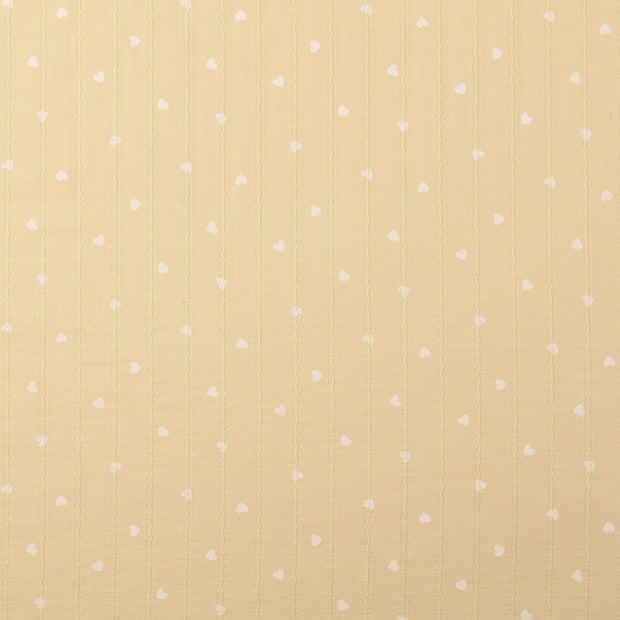 Voile fabric Hearts Yellow