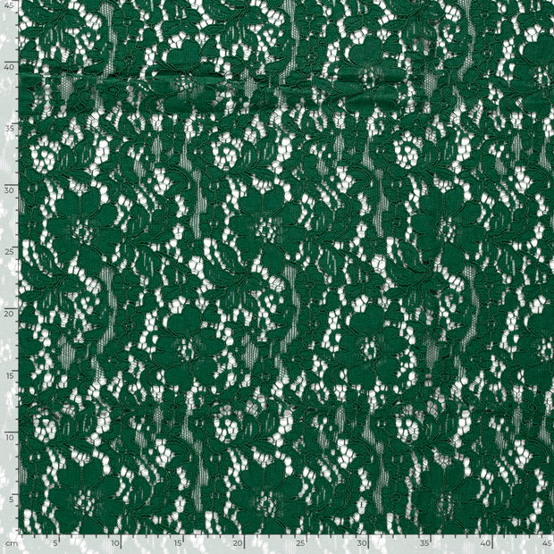 Lace fabric Flowers Dark Green