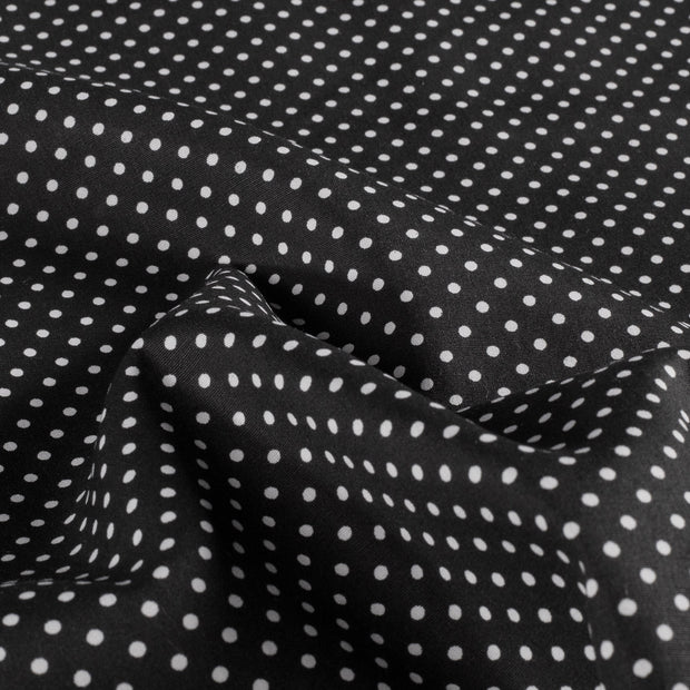 Cotton Poplin fabric Dots Black