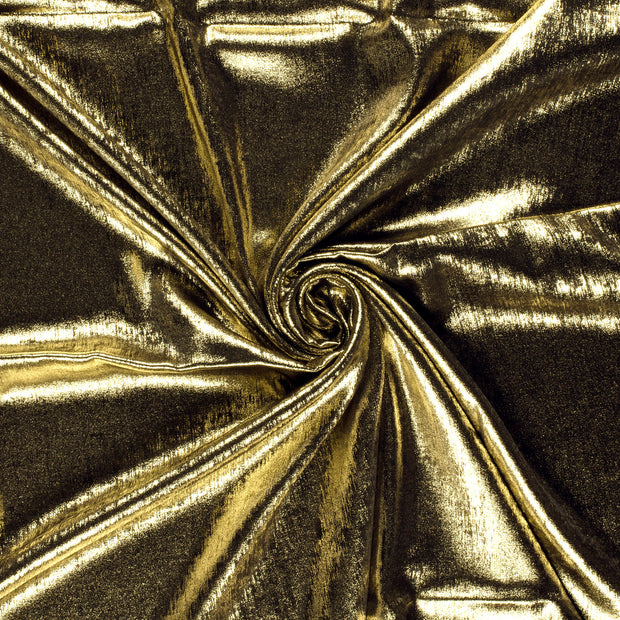 Satin fabric Gold foiled 