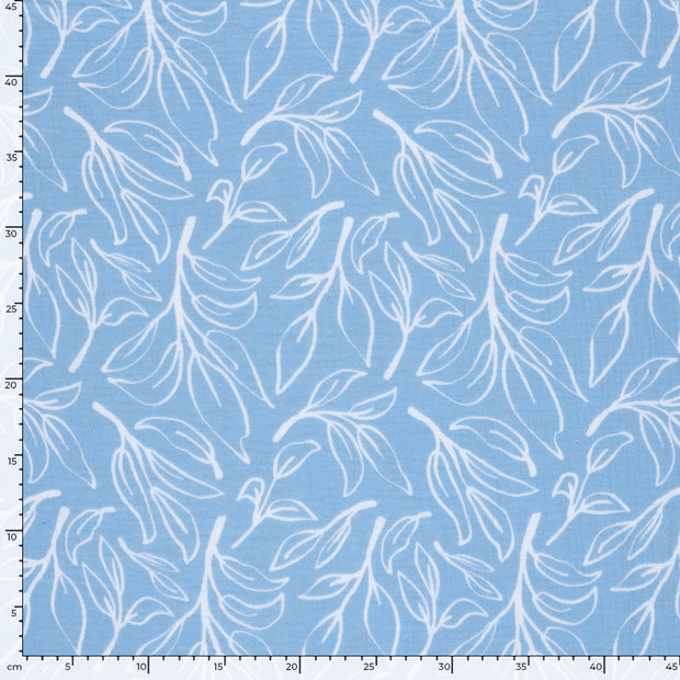 Muslin fabric Twigs Ice Blue