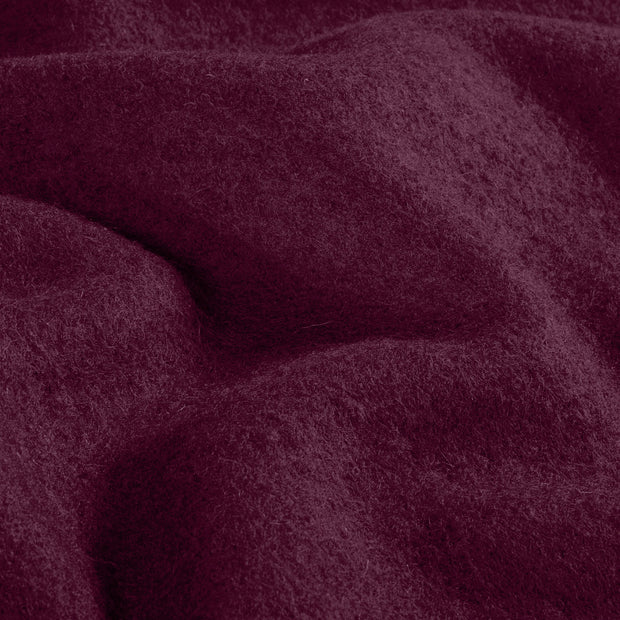 Wool Boucle fabric Unicolour Wine red