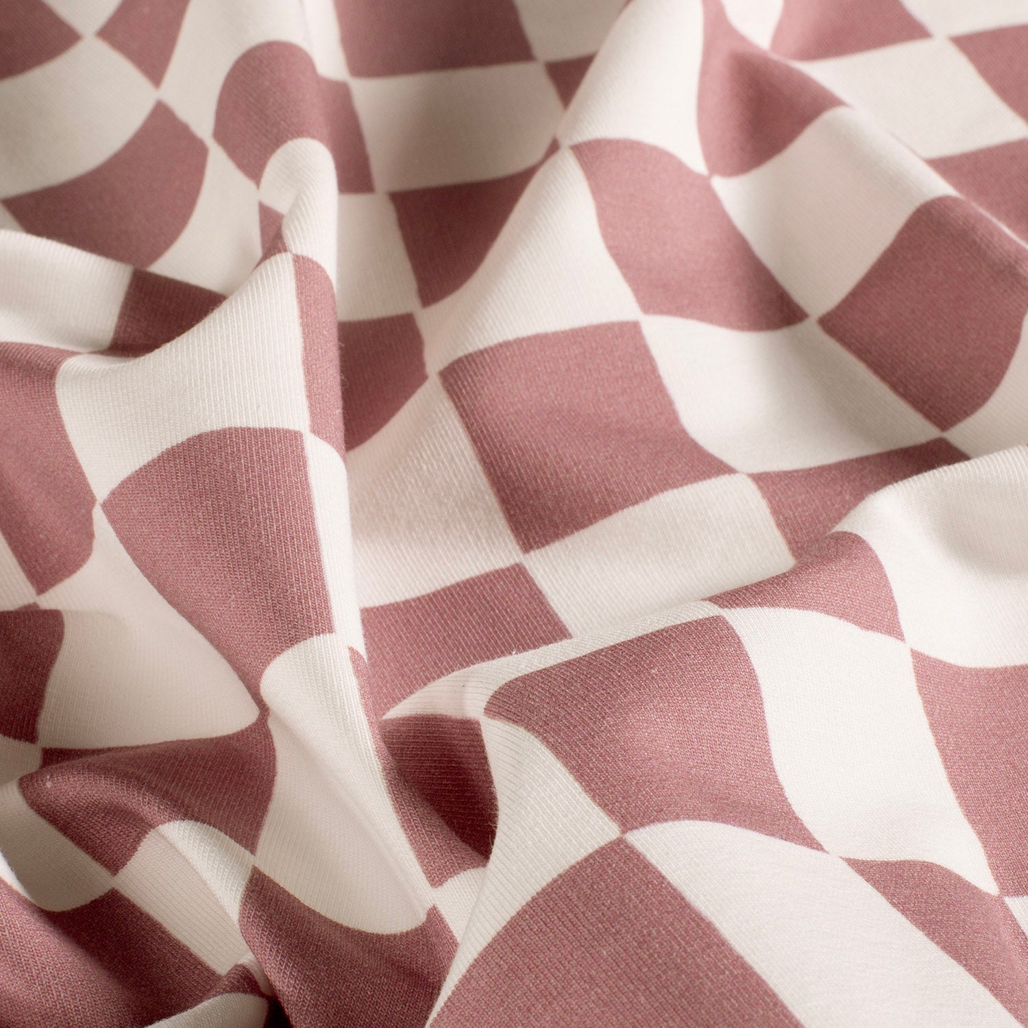 French Terry GOTS organic fabric Checks Lila | Wholesale fabrics