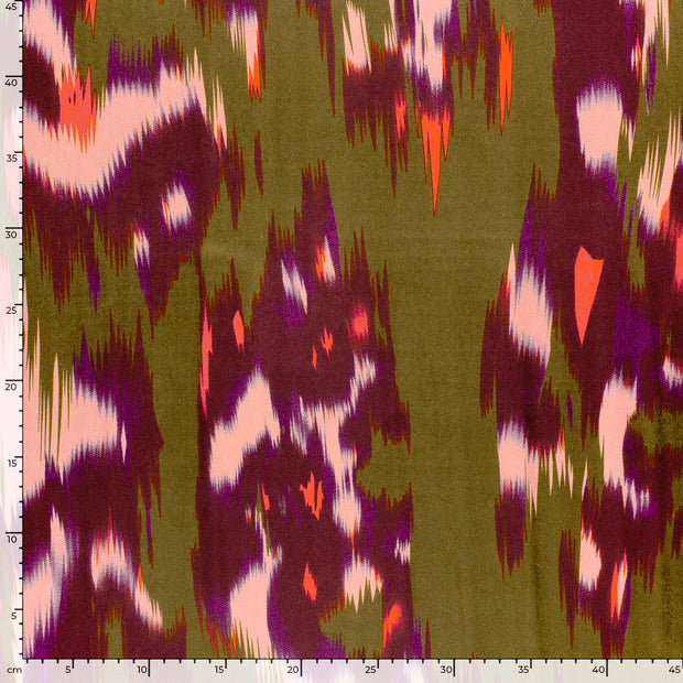 Satin fabrik Abstrakt Taupe Grau