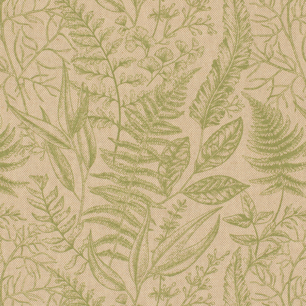 Linen Look fabric Leaves Beige