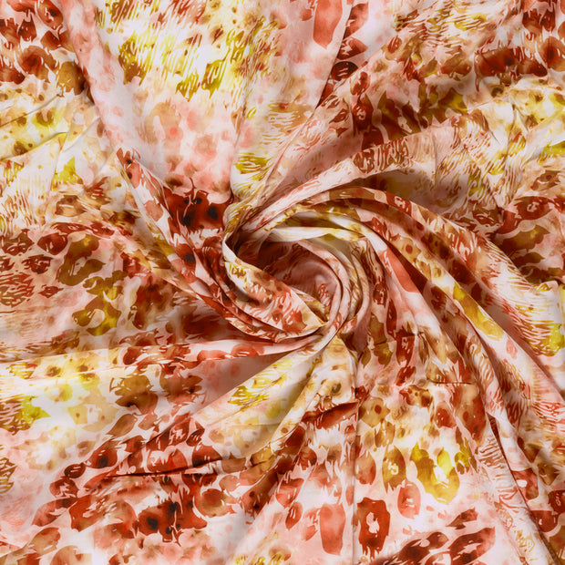 Viscose Poplin fabric Salmon printed 
