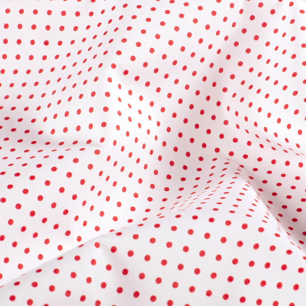 Popeline de Coton tissu pois Blanc