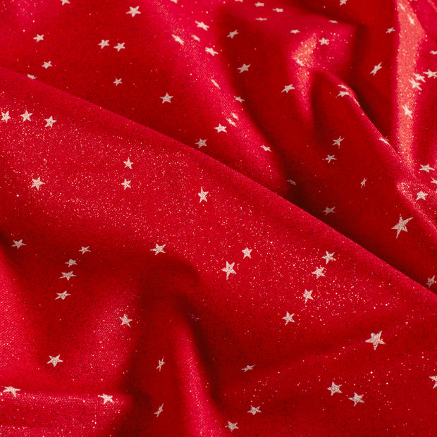 Algodón Popelina tela Navidad Rojo