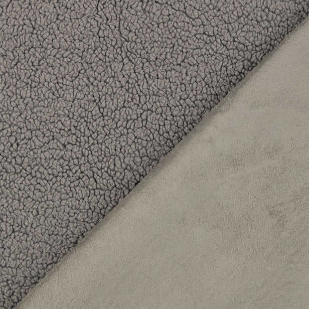 Fausse Fourrure tissu Gris doublé et l'arrière 