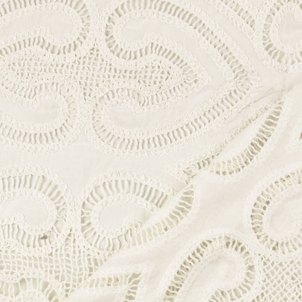 Dentelle tissu Blanc brodé 