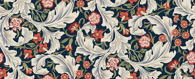 Panama fabric Flowers Navy
