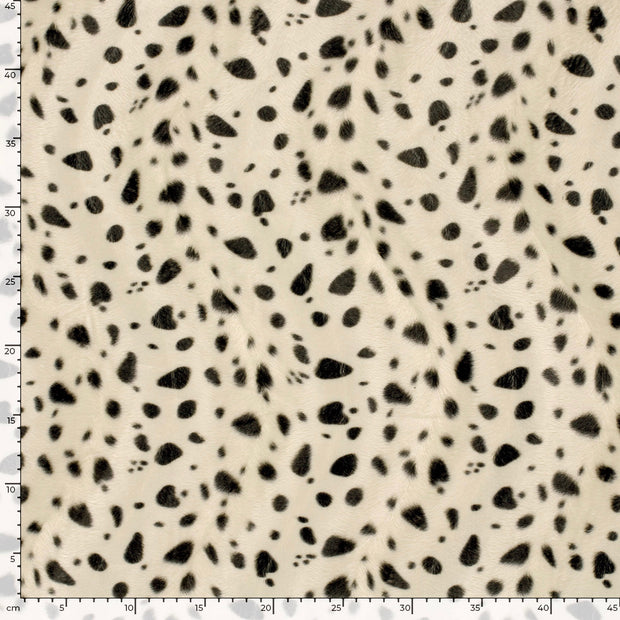 Velours fabric Dogs Off White
